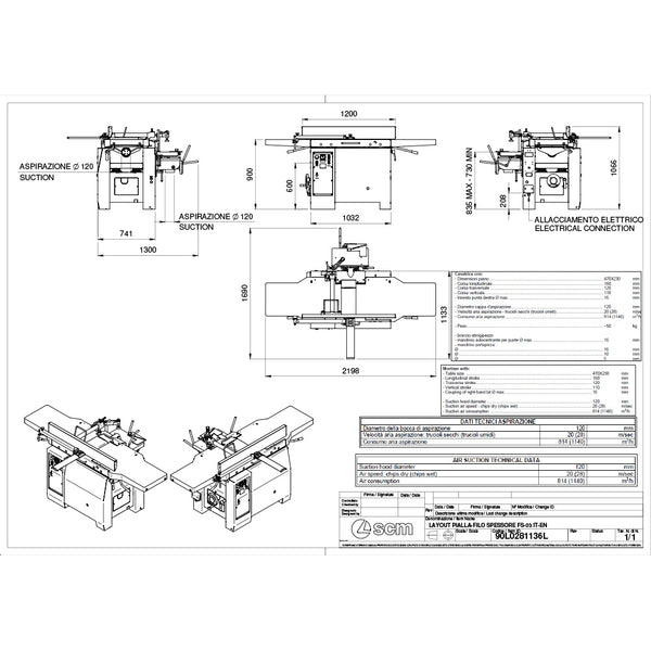 SCM Minimax Xylent Jointer/Planer 3-Phase - FS 41ES-X-3ph