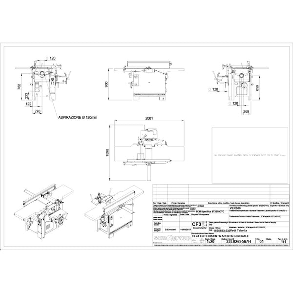 SCM Minimax Tersa 16" Jointer/Planer - FS 41E-T