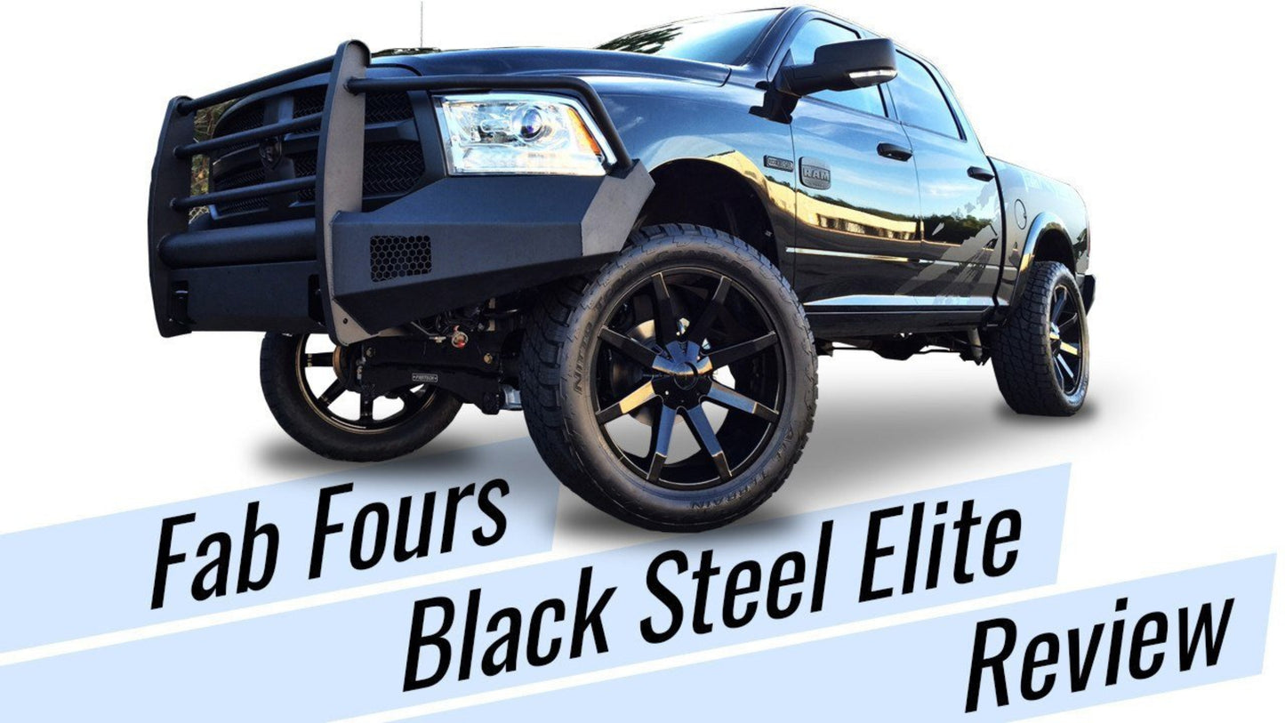 Fab Fours DR06-Q1161-1 Dodge Ram 2500/3500 2006-2009 Black Steel Elite Front Bumper No Guard with Tow Hooks