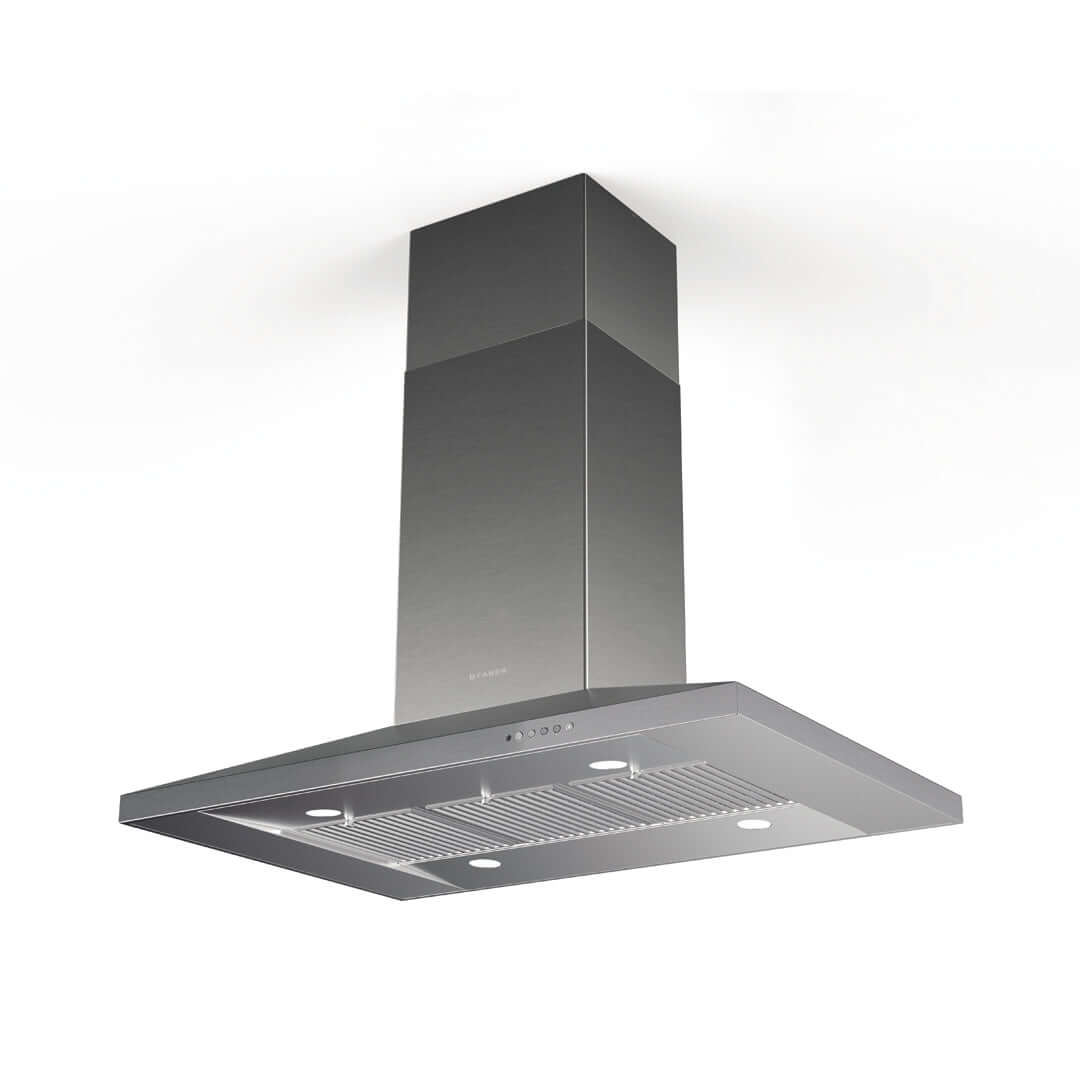 Faber Dama Isola Island Mount Range Hood With Sizing Options In Stainless Steel - DAMAIS36SSV