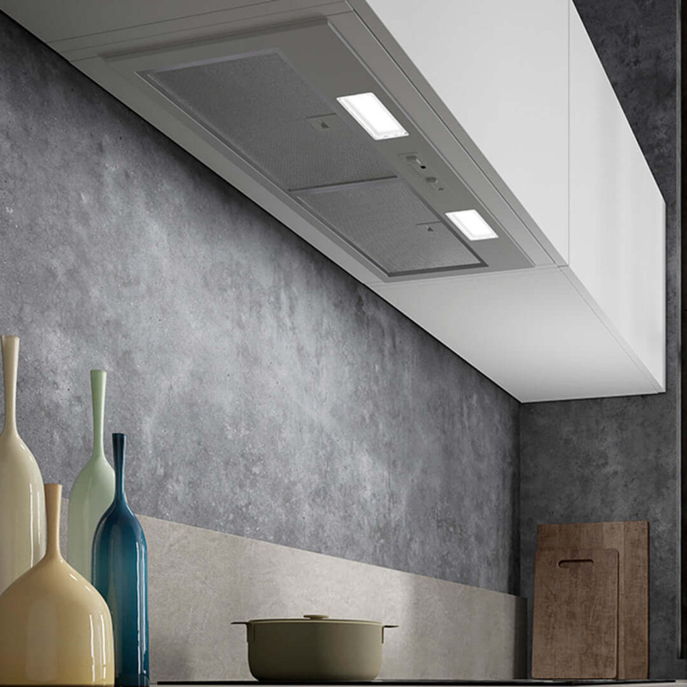 Faber Inca Smart Gray Range Hood Insert with Size Options in Stainless Steel - INSM21GR240