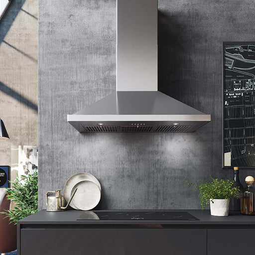 Faber Nova Pro Wall Mount Range Hood With Size Options In Stainless Steel - NOPR30SSV