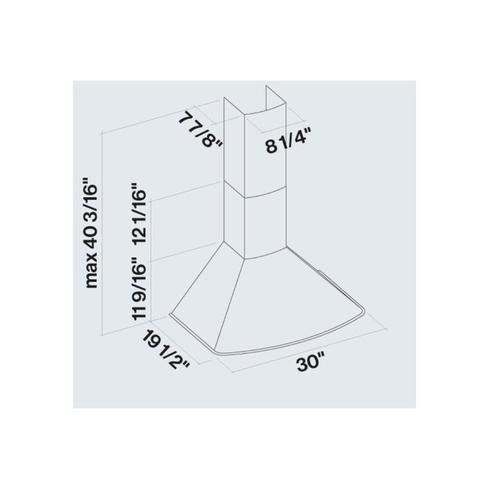 Falmec Afrodite 600 Cfm Wall Mount Range Hood in Stainless Steel - Fpafx30w6ss