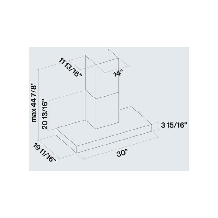 Falmec Line Pro Nrs 600 Cfm Wall Mount Range Hood in Stainless Steel - Fnlin30w6ss