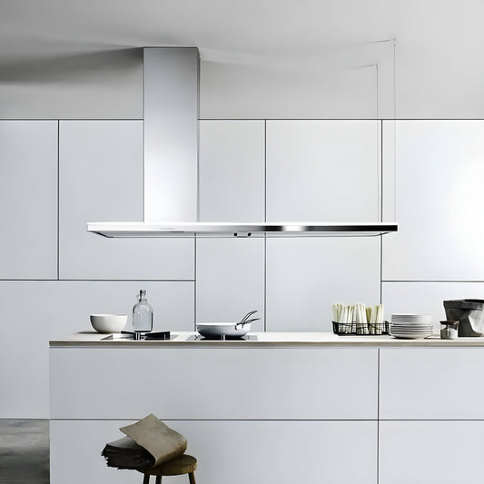 Falmec Lumen Isola 70 in Overhang Island Mount Range Hood in Stainless Steel - Fdlum70i5ss