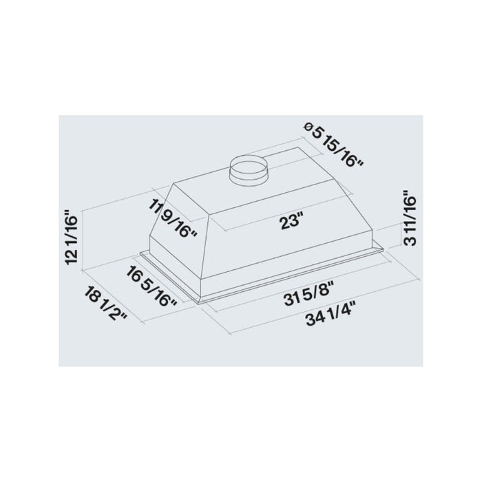 Falmec Massimo Range Hood Insert in Stainless Steel with Size and Motor Options -Fimas46b9ss-3