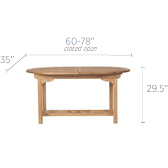 Royal Teak Collection 60/78" Family Expansion Table-Oval - FEO6