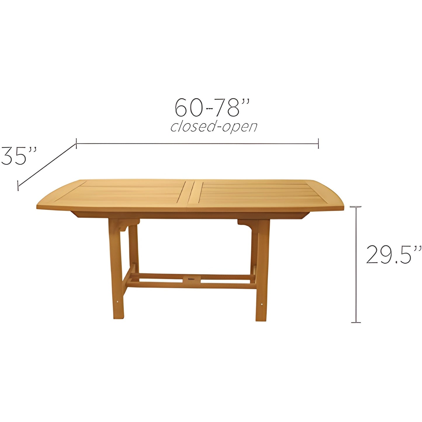 Royal Teak Collection 60/78" Family Expansion Table-Rectangular - FER6