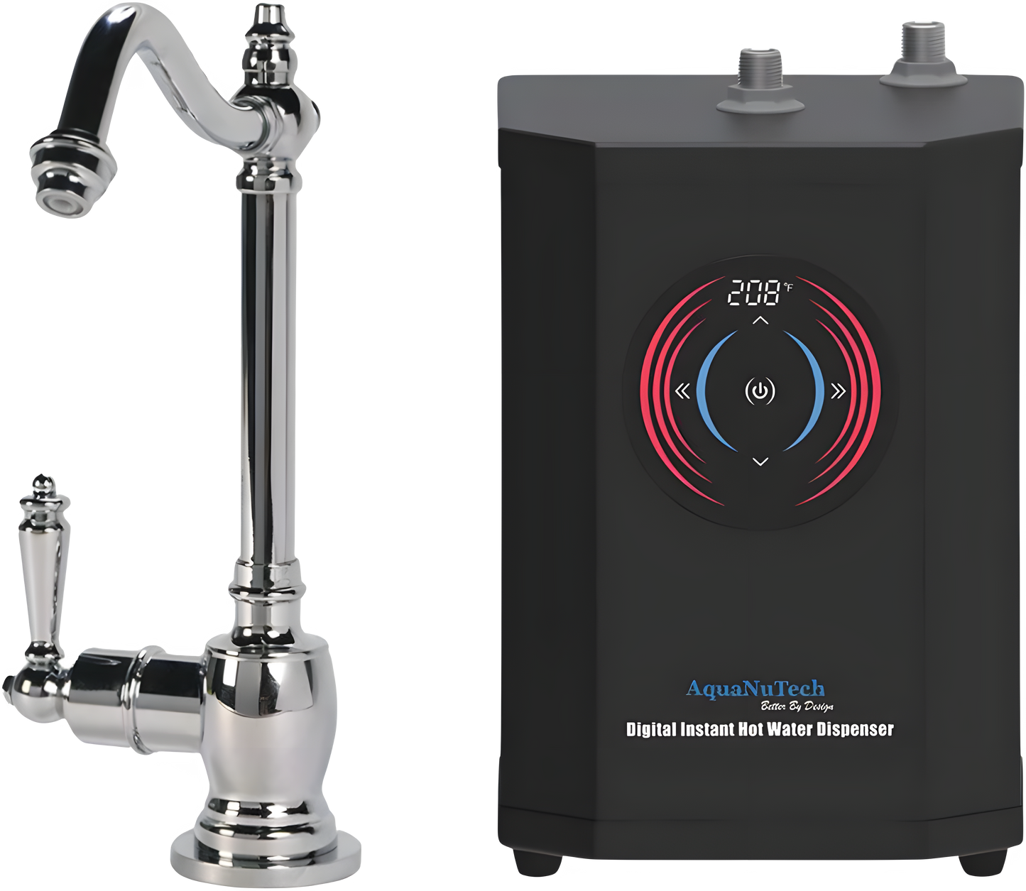 AquaNuTech Digital Instant Hot Water Dispenser with Hot Only Hook Spout Faucet New - HT-H2100-CH