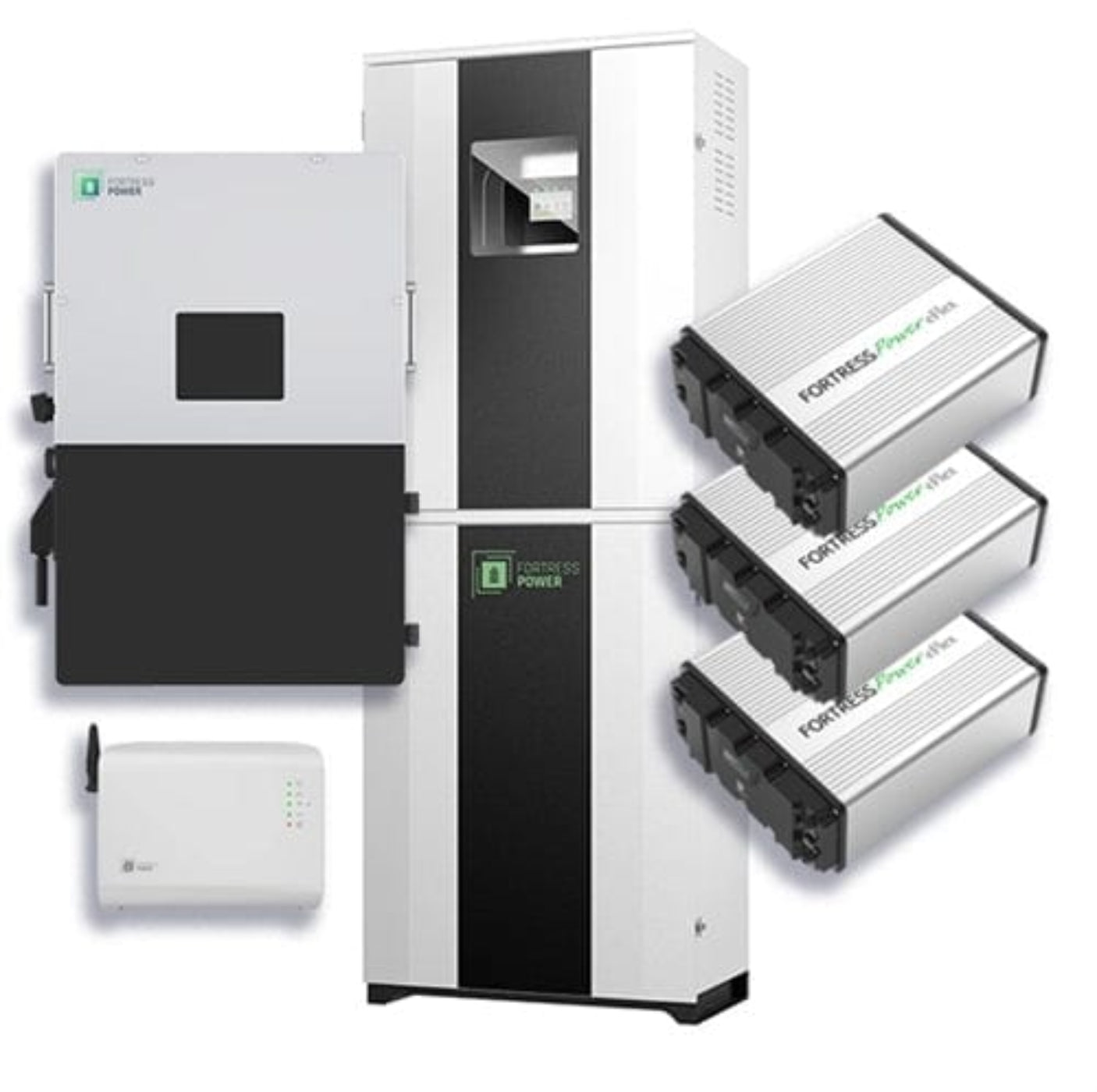 Aims Power  Hybrid Power Kit | 8kW 120/240 Output 48VDC - 16.2kWh System Bundle | Envy8 Hybrid Inverter + 3 x eFlex Max Lithium Battery | Guardian Battery Monitor | Flex Tower - Envy8+3eFlexMax+Guardian+FlexTower