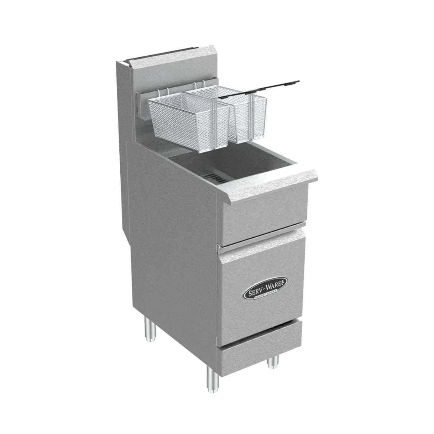 Serv-Ware SGF-40N 15.5” Stainless Steel 3 Tube Fryer, Natural Gas, 30,000 BTU/H - SGF-40N