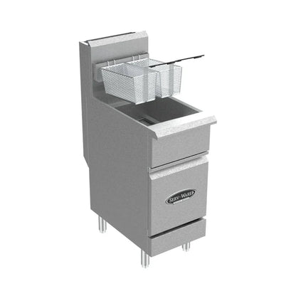 Serv-Ware SGF-40N 15.5” Stainless Steel 3 Tube Fryer, Natural Gas, 30,000 BTU/H - SGF-40N