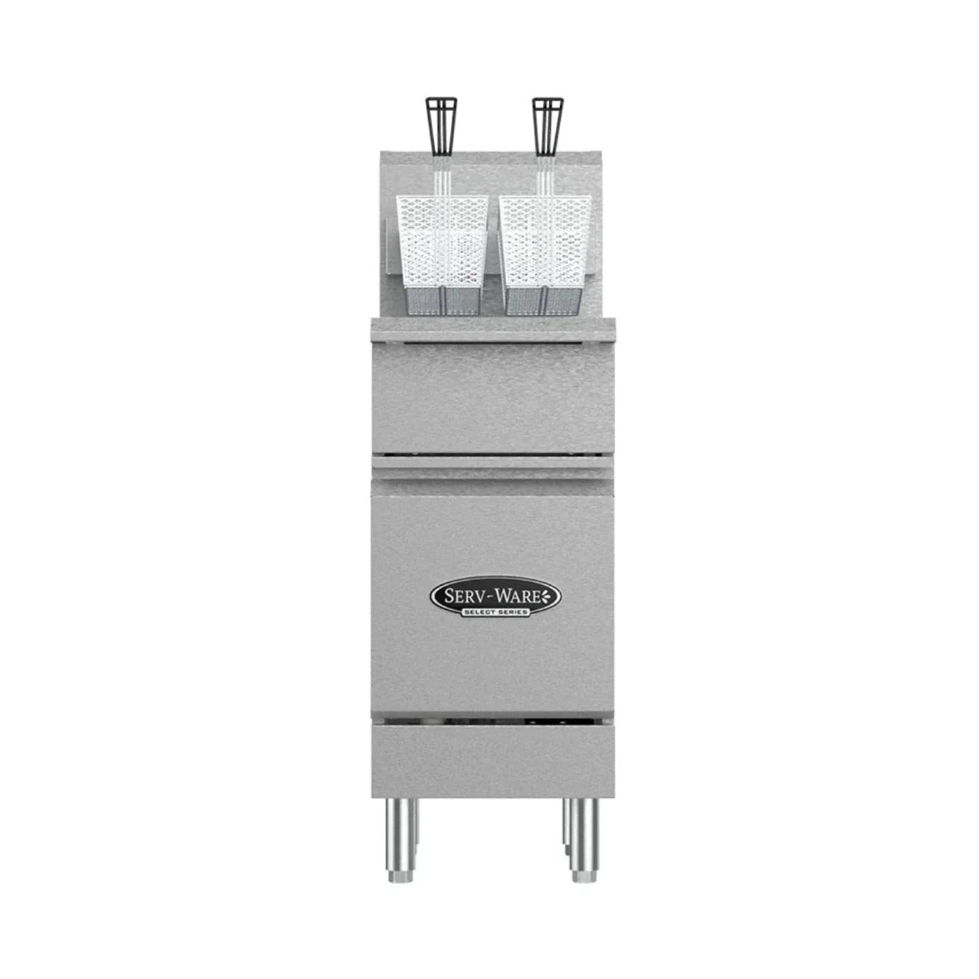 Serv-Ware SGF-40N 15.5” Stainless Steel 3 Tube Fryer, Natural Gas, 30,000 BTU/H - SGF-40N