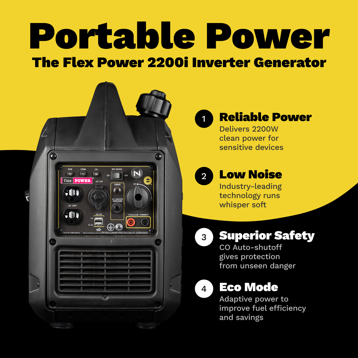 RVMP Flex Power 2200i | 2200 Watt Silent Inverter Portable Generator - 220472