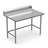 Winholt 30" x 48" All Welded Stainless Steel Knock-Down Table with Backsplash and Undershelf - DTSBB-3048-HKD