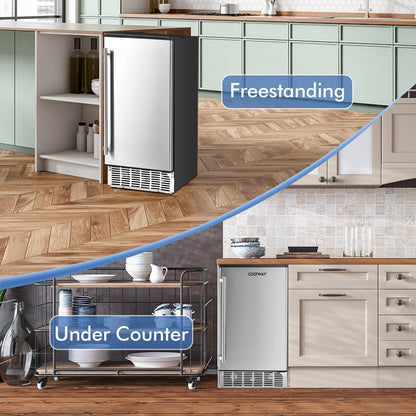 Costway Undercounter Ice Maker 80 lbs/Day Free-Standing with Self Cleaning Function 115V New - FP10242US-SL