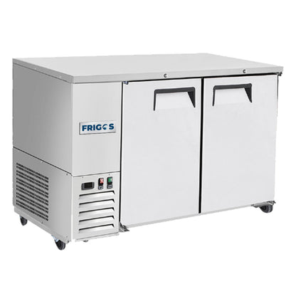 Frigos 58" Two Solid Door Stainless Steel Back Bar Refrigerator - FGA-BBR-2D-59