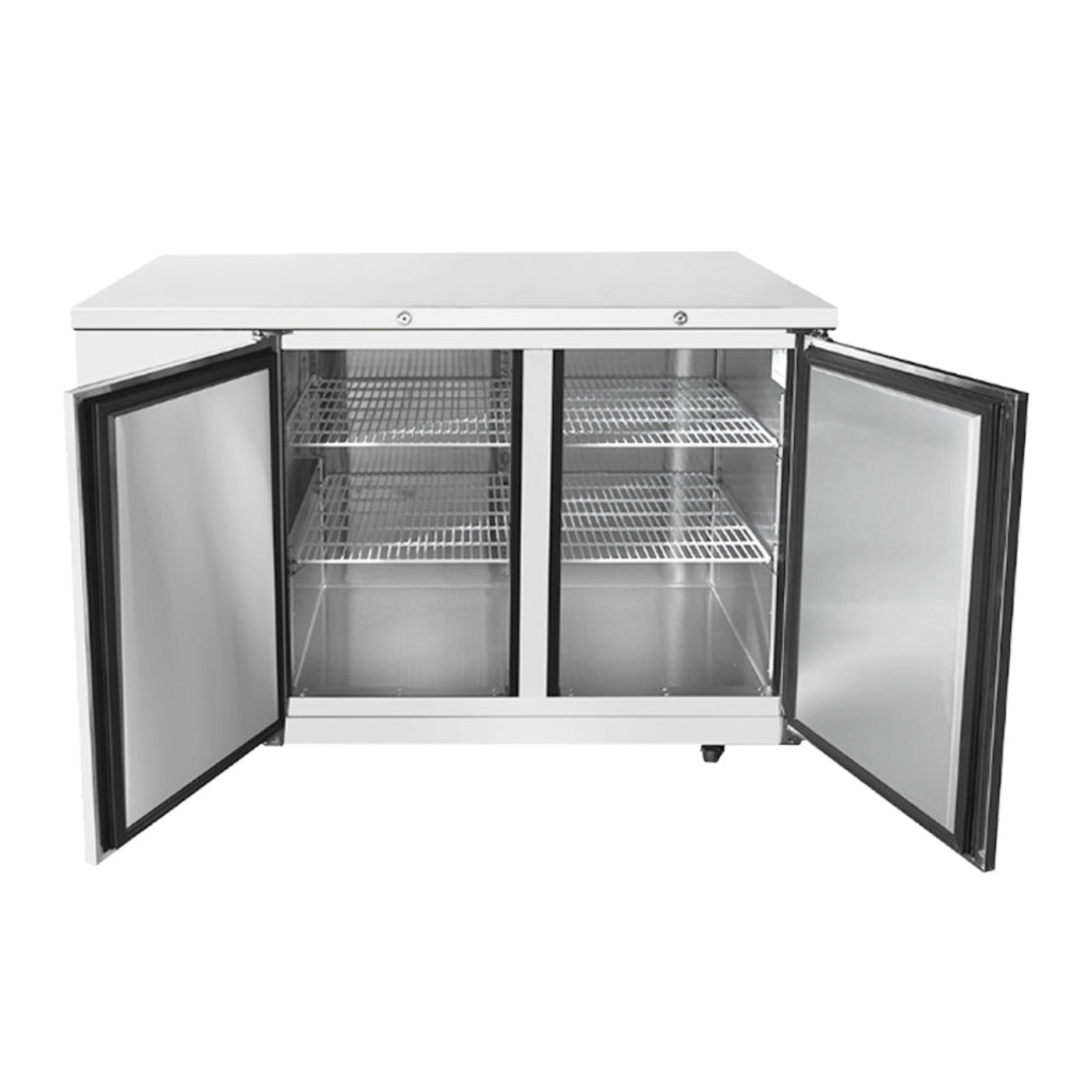 Frigos 58" Two Solid Door Stainless Steel Back Bar Refrigerator - FGA-BBR-2D-59