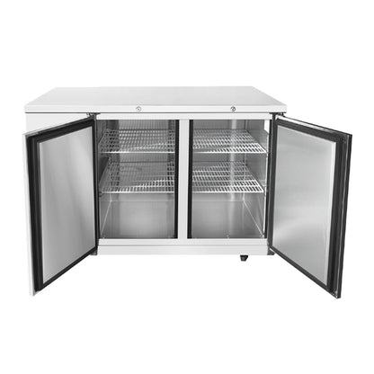 Frigos 58" Two Solid Door Stainless Steel Back Bar Refrigerator - FGA-BBR-2D-59
