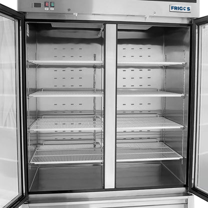 Stainless Steel Glass Door Reach-In Freezer Frigos 45 Cu. Ft. - FGA-BMF-2GD-54