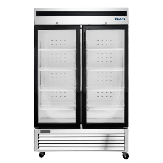 Stainless Steel Glass Door Reach-In Freezer Frigos 45 Cu. Ft. - FGA-BMF-2GD-54