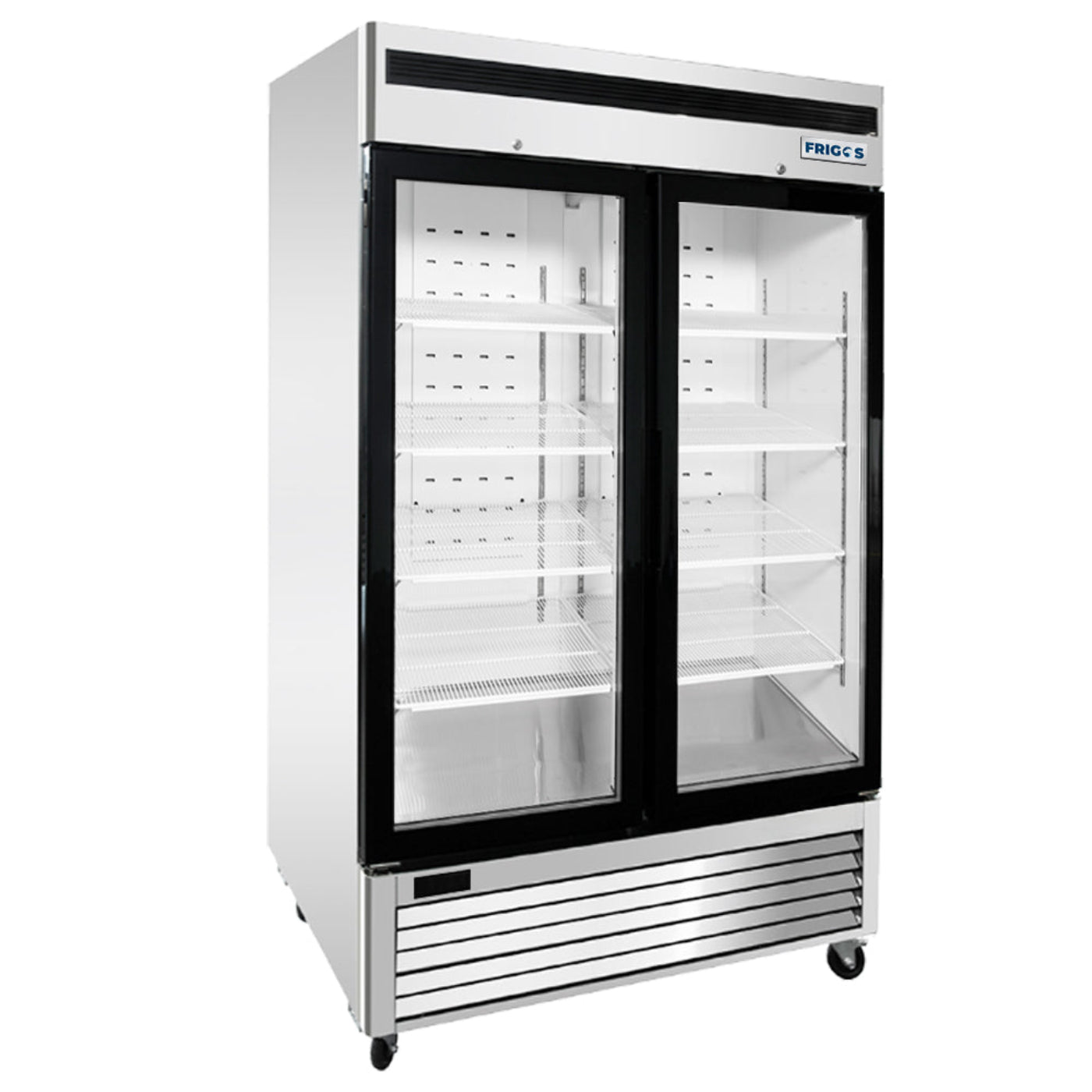 Stainless Steel Glass Door Reach-In Freezer Frigos 45 Cu. Ft. - FGA-BMF-2GD-54