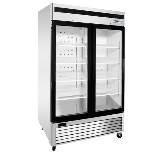 Stainless Steel Glass Door Reach-In Freezer Frigos 45 Cu. Ft. - FGA-BMF-2GD-54