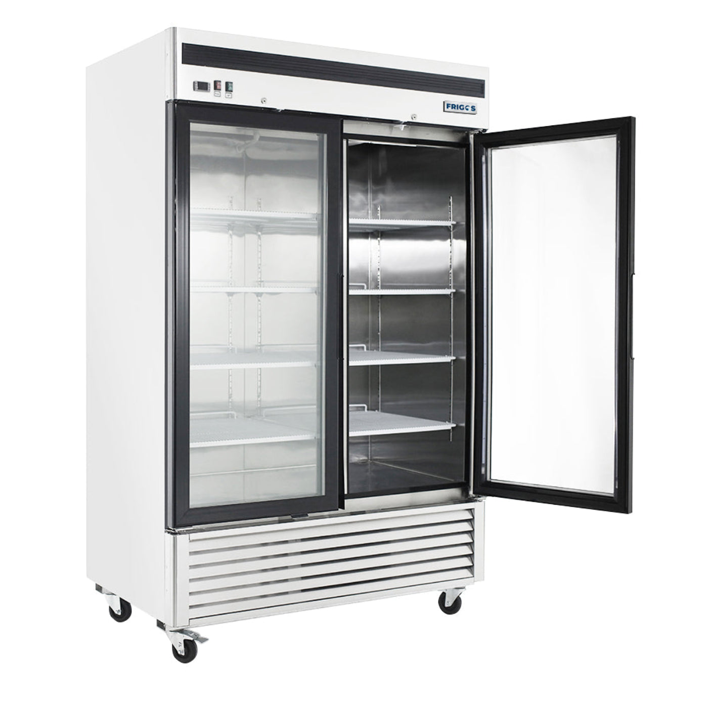 Stainless Steel Glass Door Reach-In Refrigerator Frigos 54.38" - FGA-BMR-2GD-54