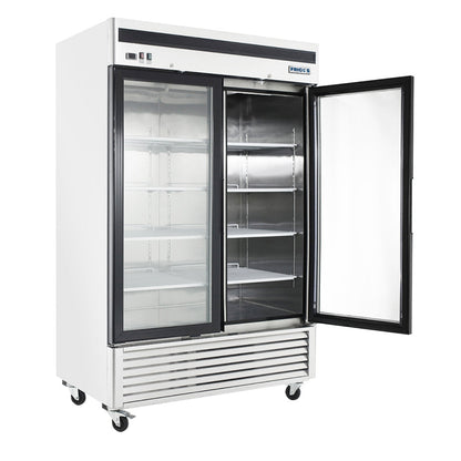 Stainless Steel Glass Door Reach-In Refrigerator Frigos 54.38" - FGA-BMR-2GD-54