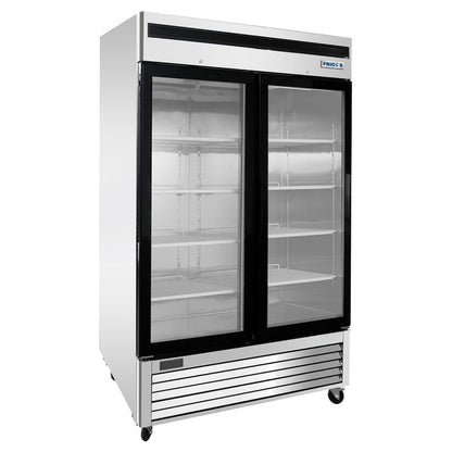 Stainless Steel Glass Door Reach-In Refrigerator Frigos 54.38" - FGA-BMR-2GD-54