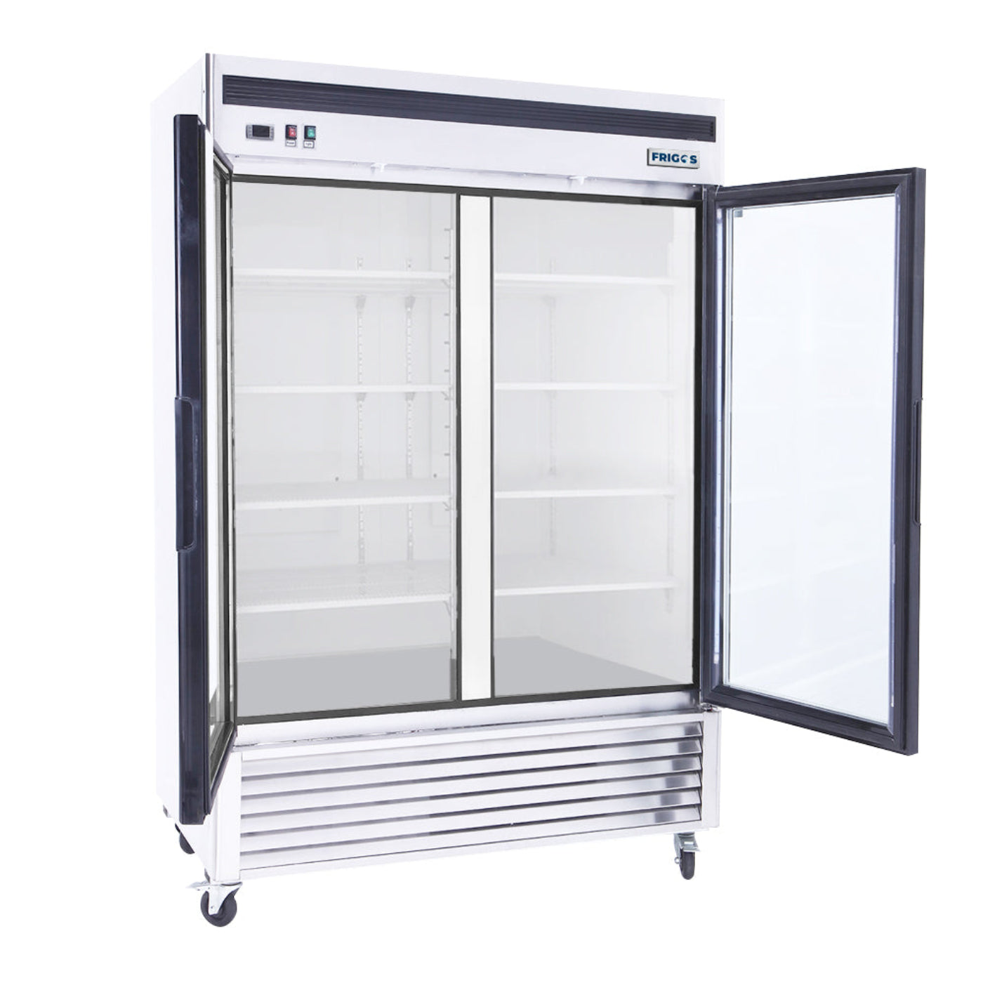 Stainless Steel Glass Door Reach-In Refrigerator Frigos 54.38" - FGA-BMR-2GD-54