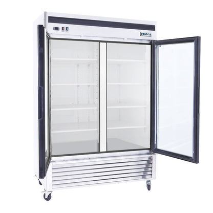 Stainless Steel Glass Door Reach-In Refrigerator Frigos 54.38" - FGA-BMR-2GD-54