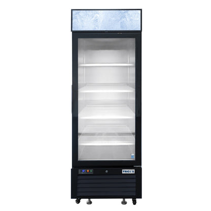 Frigos 27" One Hinged Glass Door Black Steel Exterior Merchandiser Cooler 19 Cu. Ft. Left Hinged - FGA-MGDR-1D-27-L