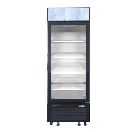 Frigos 27" One Hinged Glass Door Black Steel Exterior Merchandiser Cooler 19 Cu. Ft. - FGA-MGDR-1D-27
