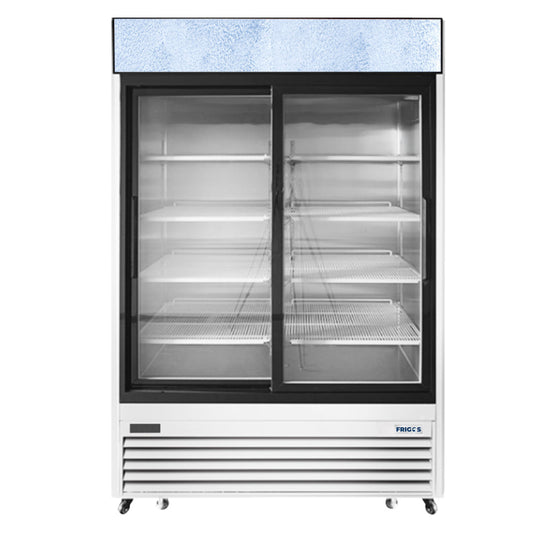 Frigos 54.38" Two Sliding Glass Door Stainless Steel Reach-In Merchandiser Refrigerator 45 Cu. Ft. - FGA-MGDR-2D-54-SS