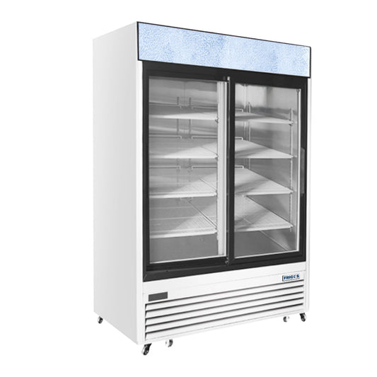 Frigos 54.38" Two Sliding Glass Door Stainless Steel Reach-In Merchandiser Refrigerator 45 Cu. Ft. - FGA-MGDR-2D-54-SS