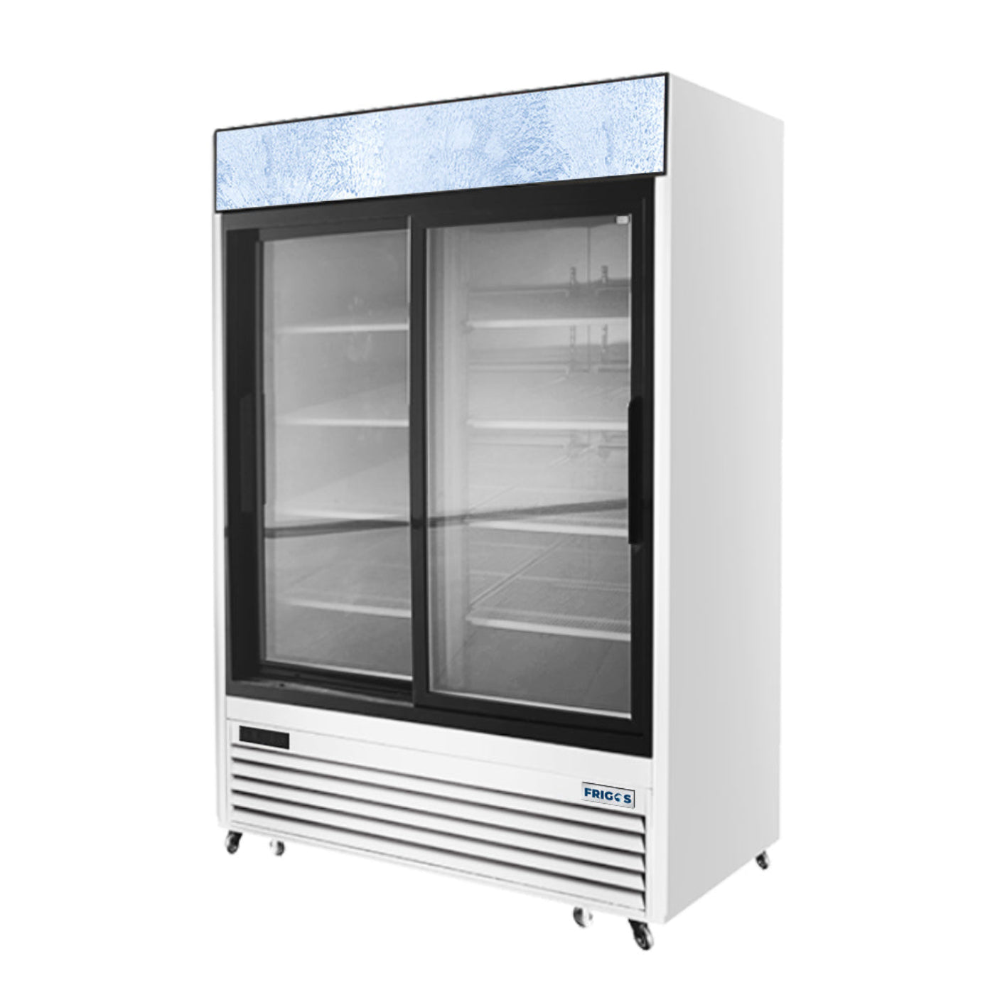 Frigos 54.38" Two Sliding Glass Door Stainless Steel Reach-In Merchandiser Refrigerator 45 Cu. Ft. - FGA-MGDR-2D-54-SS