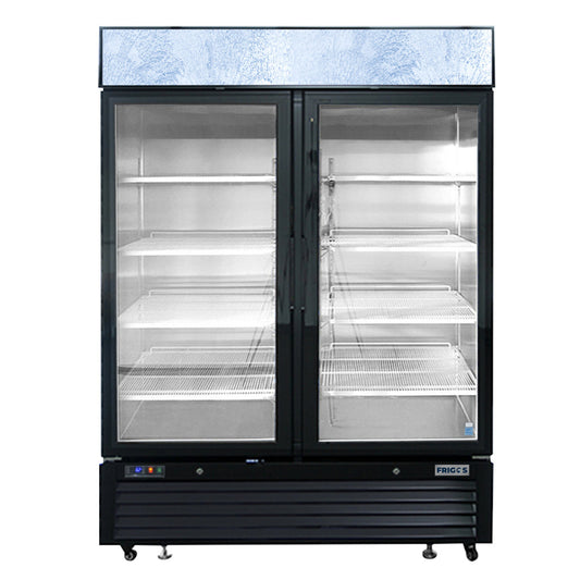 Frigos 54" Two Hinged Glass Door Black Steel Exterior Merchandiser Cooler 44 Cu. Ft. - FGA-MGDR-2D-54