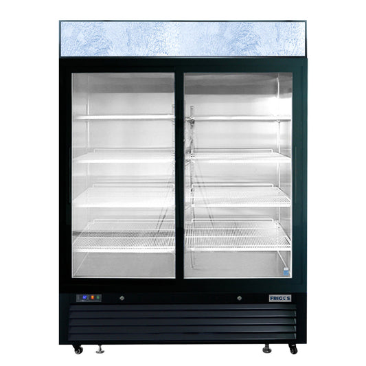 Frigos  54" Two Glass Door Black Steel Exterior Refrigerator Merchandiser 45 Cu. Ft. - FGA-MGDR-2SD-54