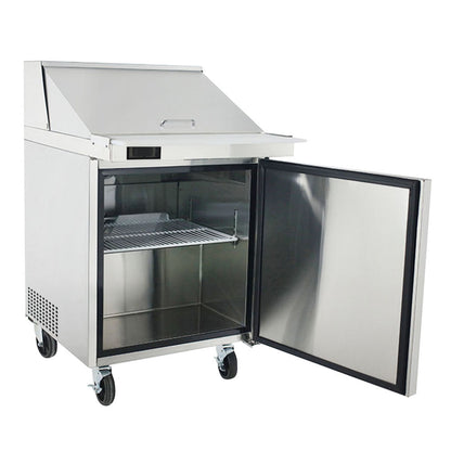 Frigos 28" One Door Mega Top Refrigerator Sandwich Prep Table (12) 1/6 Size Pans - FGA-SPT-12P-28-MT