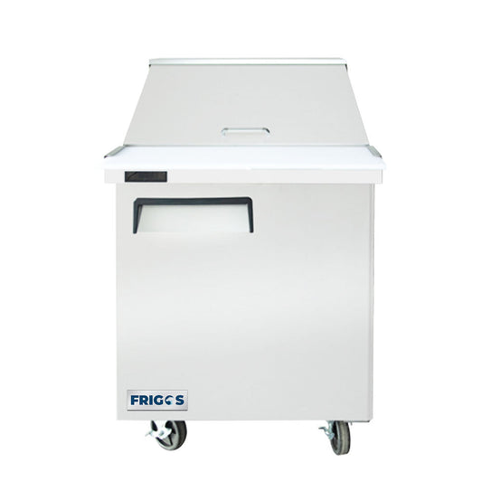 Frigos 28" One Door Mega Top Refrigerator Sandwich Prep Table (12) 1/6 Size Pans - FGA-SPT-12P-28-MT