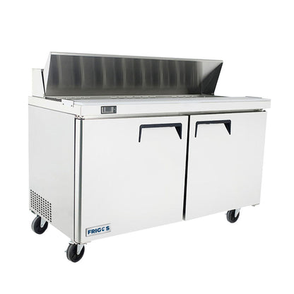 Frigos 60" Two Door Refrigerated Sandwich Prep Table (16) 1/6 size pans - FGA-SPT-16P-60
