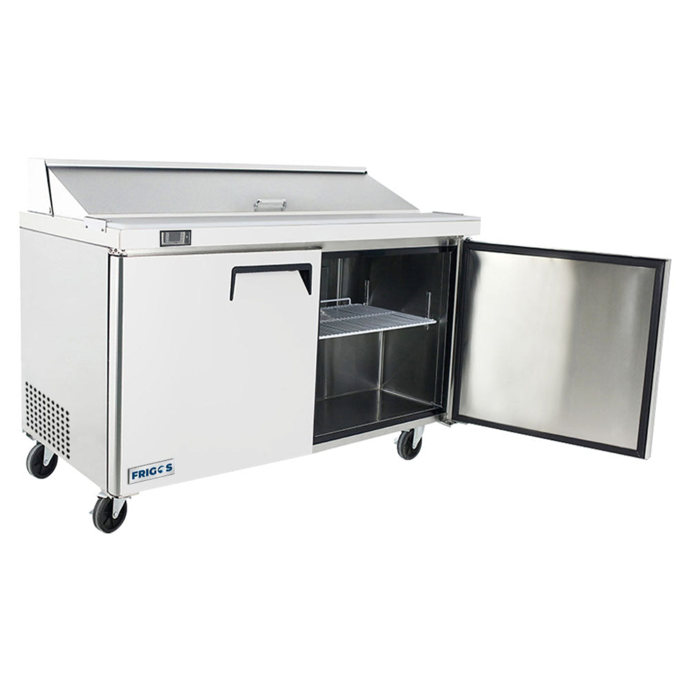 Frigos 60" Two Door Refrigerated Sandwich Prep Table (16) 1/6 size pans - FGA-SPT-16P-60