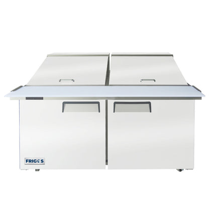 Frigos 60" Two Door Mega Top Refrigerator Sandwich Prep Table (24) 1/6 size pans - FGA-SPT-24P-60-MT