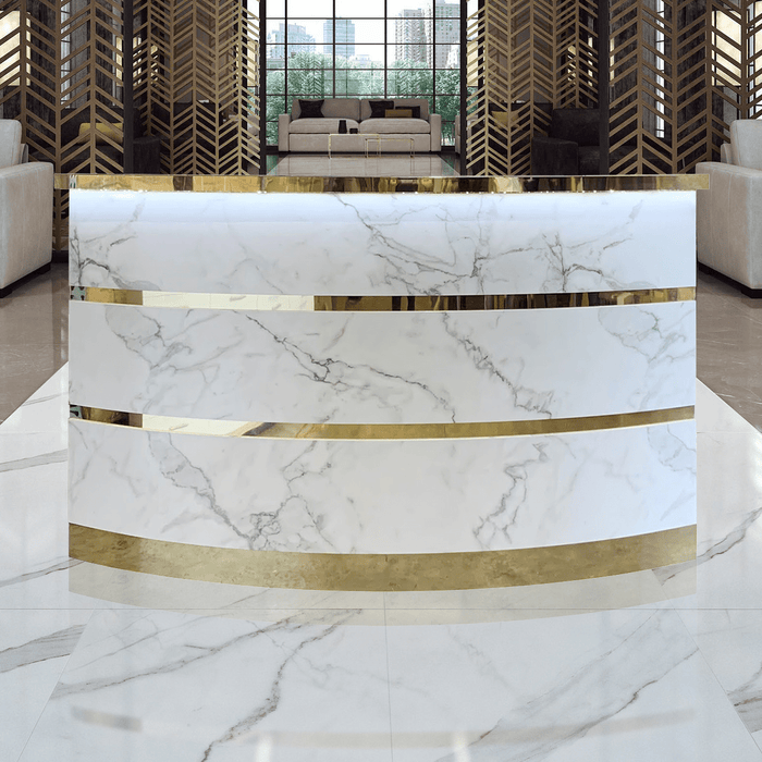 Whale Spa - Gold and Marble Reception Desk