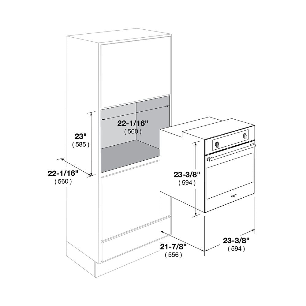 Fulgor Milano 24 in. 100 Series Electric Convection Single Wall Oven - F1SM24S2