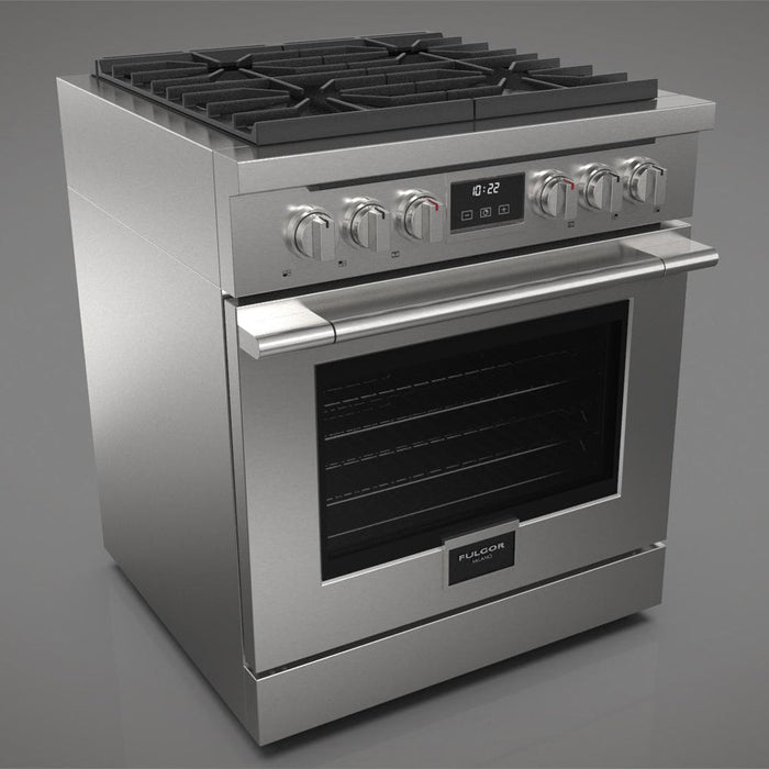 Fulgor Milano 30 in. 400 Series Accento All Gas Range in Stainless Steel - F4PGR304S2