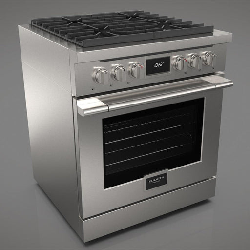 Fulgor Milano 30 in. 400 Series Accento Dual Fuel Range in Stainless Steel - F4PDF304S1