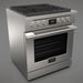 Fulgor Milano 30 in. 400 Series Accento Dual Fuel Range in Stainless Steel - F4PDF304S1