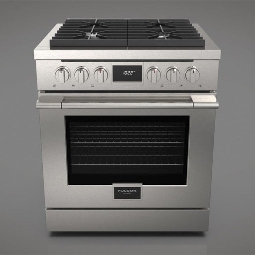 Fulgor Milano 30 in. 400 Series Accento Dual Fuel Range in Stainless Steel - F4PDF304S1